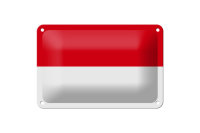 Blechschild Flagge Monacos 18x12cm Flag of Monaco Dekoration