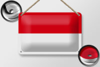 Blechschild Flagge Monacos 18x12cm Flag of Monaco Dekoration