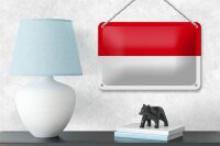 Blechschild Flagge Monacos 18x12cm Flag of Monaco Dekoration