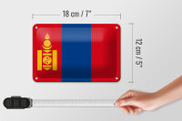 Blechschild Flagge Mongolei 18x12cm Flag of Mongolia Dekoration