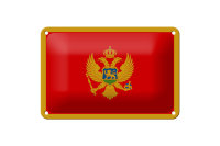 Blechschild Flagge Montenegros 18x12cm Flag of Montenegro...