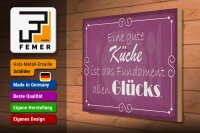 Holzschild Spruch 40x30cm gute Küche Fundament allen Glück