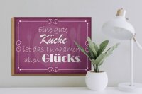 Holzschild Spruch 40x30cm gute Küche Fundament allen Glück