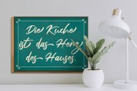 Holzschild Spruch 40x30cm Küche ist das Herz des Hauses