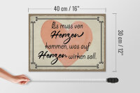 Holzschild Spruch 40x30cm es muss von Herzen kommen Herz