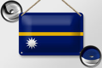 Blechschild Flagge Naurus 18x12cm Flag of Nauru Dekoration