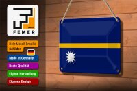Blechschild Flagge Naurus 18x12cm Flag of Nauru Dekoration