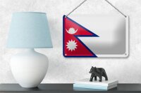 Blechschild Flagge Nepals 18x12cm Flag of Nepal Dekoration