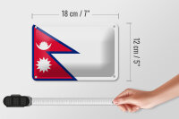 Blechschild Flagge Nepals 18x12cm Flag of Nepal Dekoration