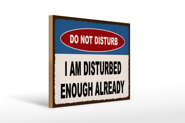 Holzschild Spruch 40x30cm do not disturb I am disturbed
