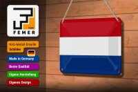 Blechschild Flagge Niederlande 18x12cm Flag of Netherlands Dekoration