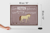 Holzschild Spruch 40x30cm zum Reiten geboren Pferd