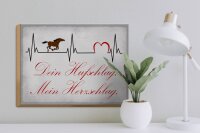 Holzschild Spruch 40x30cm Pferd dein Hufschlag Herzschlag
