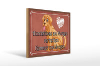 Holzschild Spruch 40x30cm Hundeküsse Kummer und Sorgen