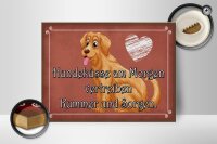 Holzschild Spruch 40x30cm Hundeküsse Kummer und Sorgen
