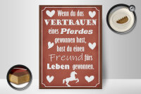 Holzschild Spruch 30x40cm Vertrauen eines Pferdes Freund