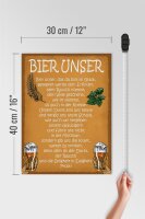 Holzschild Spruch 30x40cm Bier unser in Ewigkeit Prost