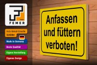 Holzschild Hinweis 40x30cm Anfassen und füttern verboten
