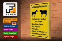 Holzschild Hinweis 30x40cm Achtung Weidevieh nicht füttern
