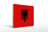 Holzschild Flagge Albanien 40x30cm Flag of Albania