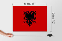 Holzschild Flagge Albanien 40x30cm Flag of Albania
