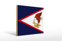 Holzschild Flagge 40x30cm Flag of American Samoa