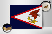 Holzschild Flagge 40x30cm Flag of American Samoa