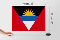 Holzschild Flagge Antigua und Barbuda 40x30cm Flag