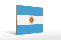 Holzschild Flagge Argentinien 40x30cm Flag of Argentina