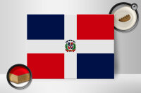 Holzschild Flagge Dominikanische Republik 40x30cm Flag