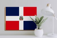Holzschild Flagge Dominikanische Republik 40x30cm Flag