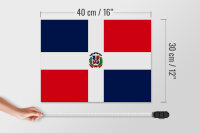Holzschild Flagge Dominikanische Republik 40x30cm Flag