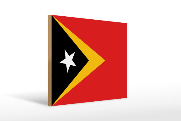 Holzschild Flagge Osttimor 40x30cm Flag of East Timor