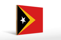 Holzschild Flagge Osttimor 40x30cm Flag of East Timor
