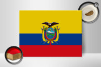 Holzschild Flagge Ecuadors 40x30cm Flag of Ecuador