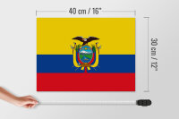 Holzschild Flagge Ecuadors 40x30cm Flag of Ecuador