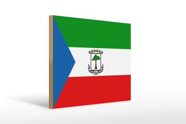 Holzschild Flagge Äquatorialguinea 40x30cm Flag