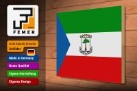 Holzschild Flagge Äquatorialguinea 40x30cm Flag