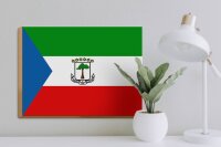 Holzschild Flagge Äquatorialguinea 40x30cm Flag