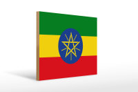 Holzschild Flagge Äthiopien 40x30cm Flag of Ethiopia
