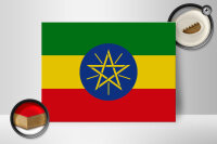 Holzschild Flagge Äthiopien 40x30cm Flag of Ethiopia