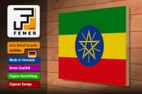 Holzschild Flagge Äthiopien 40x30cm Flag of Ethiopia