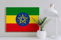 Holzschild Flagge Äthiopien 40x30cm Flag of Ethiopia