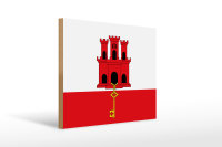 Holzschild Flagge Gibraltars 40x30cm flag of Gibraltar