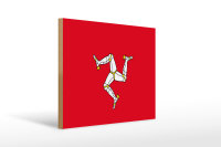 Holzschild Flagge Isle of Man 40x30cm Flag of Isle of Man