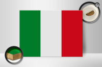 Holzschild Flagge Italiens 40x30cm Flag of Italy