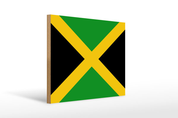 Holzschild Flagge Jamaikas 40x30cm flag of Jamaica