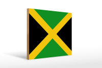 Holzschild Flagge Jamaikas 40x30cm flag of Jamaica