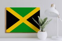 Holzschild Flagge Jamaikas 40x30cm flag of Jamaica