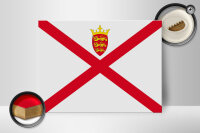 Holzschild Flagge Jerseys 40x30cm Flag of Jersey